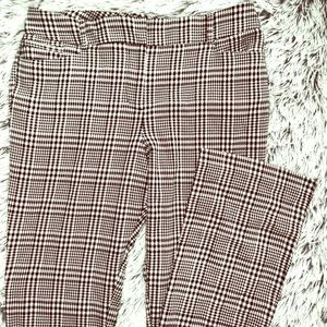 Tall Length Plaid Boot Cut Dress Pant